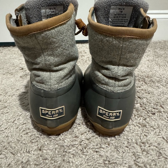 Women's Gray Sperry Duck Boots - Picture 2 of 7